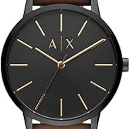 Armani Exchange Cayde Analog Black Dial Men's Watch - AX2706 Genuine Leather, Brown Strap-image-34