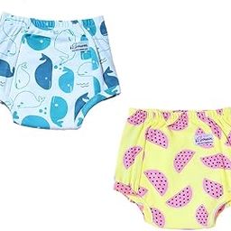 SNUGKINS Snug Potty Training Pull-up Pants for Babies/Toddlers/Kids | 100% Pure Cotton | Washable & Reusable | (Size 7, Fits 7 Years – 8 Years) | Watermelon & Whale Pack of 2-13