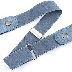 Jeans Belt Elastic Women's Punch-Free Decoration Buckle Style Lazy Belt,Blue-image-6