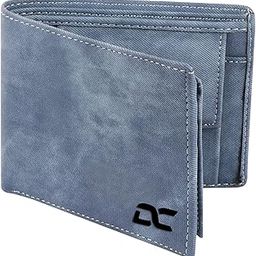 Denim PU Leather Bifold Wallet for Men | Slim, Stylish & Functional | 3 Card Slots, ID Window, Coin Pocket, 2 Currency Compartments, Transparent Pocket & Hidden Pockets | Lightweight & Durable (Blue)-14