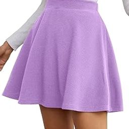 Solid Women and Girls Mini Skater Skirt-image-58
