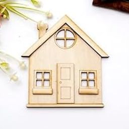 Niya KRAFTS Wooden House Shape Craft Cutouts, 15 x 10 cm, Natural Wood, 6 Pieces-image-85