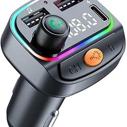 WISTAR C2 Multifunctional Bluetooth-Compatible MP3 Player Type-C+2 USB Car Charger with Ambient Light-13