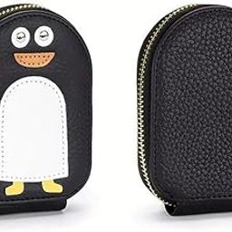 Cute Penguins PU Credit Card Holder Credit Card Wallet with Zip Leather Accordion Card Case Wallets for Women and Men Business Organ Style Coin Purse Multicolor Pack of 1-40