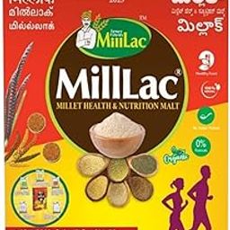 MillLac Millet Health Mix / Malt / Prepared by Dr.Khadar Vali (Millet Man Of India) Book Protocol |100% Natural /Traditional Grains for Diabetics , Blood Pressure Weight Loss, Immunity Booster, No Sugar, Rice, Wheat, Maida Sweetcorn, Soyabeen, No Chemicals, Preservatives (900g Pack x 2)-54