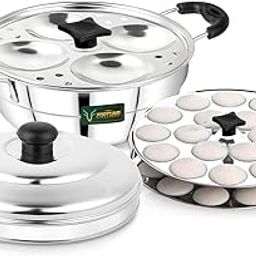 Next Future 5-Star Mini Idli Maker Steel | Idli Steamer Stainless Steel | Small Idli Maker Multipurpose Steel Kadai with 36 Idli Kulis Mini idli & 8 Regular Idlis (4 Plates)-picture-21