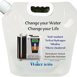 Noval Foldable Water Bag BPA-Free plastic | Leakproof Freezable Water Bag ONLY multiple uses Storage of Kangen water Rice, Grains, Pulses and Dry fruits etc. Office&Camping etc. (5 Liters, 5)-picture-15