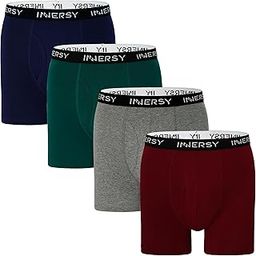 Men's Cotton Boxer Briefs Soft Colorful Stylish Stretchy Underwear 4-Pack-image-19
