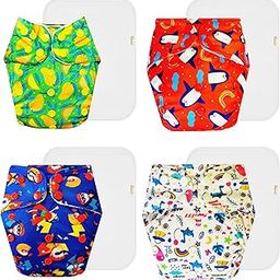 Dumbledo Premium Cloth Diaper with Cotton Insert (Pack of 4) | Soft & Gentle | Leakproof | Quick Dry | Designed by Moms | 3 Months – 3 Years | Unisex Baby-image-96
