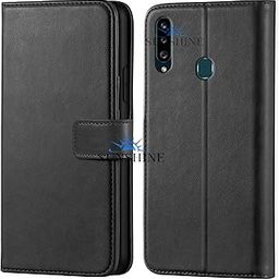 Leather Vintage Shock Proof Flip Case Back Cover for Samsung A20S Sport (Flexible | Leather Finish | Card Pockets Wallet & Stand | Black)-image-16