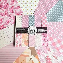 G2g 12x12 Dream World Scrapbook Paper Pack | 300 GSM Thick Matte Craft Paper for DIY, Scrapbooking, Handmade Cards, and Projects | 6x6, 12x12, A4 Sizes | Acid & Lignin-Free-29