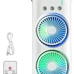 YP SELLS Rechargeable Double Ended Spray Fan USB Portable Cooling Fan with Remote Rotatable Mini Cooler Mist Humidifier Cooling Air Cooler for Home Office Bedroom Kitchen Travel-image-121