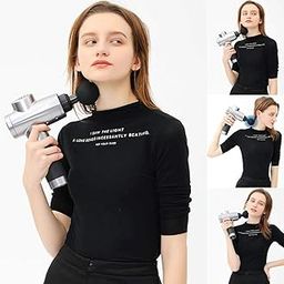 SOCHEP Fascial Massage Gun Deep Percussion Muscle Vibrator Massager for Pain Relief Handheld Electric Body Massager Sports Drill Portable Relaxation Machine with Interchangeable 4 Massage Head, Silver-image-14