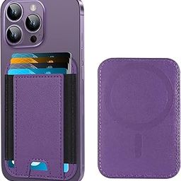 Mizi MagSafe Wallet, Magnetic Phone Elastic Vegan Leather Wallet - Slim 6 Cards Holder for iPhone 15/14/13/12 Series - Purple-image-88