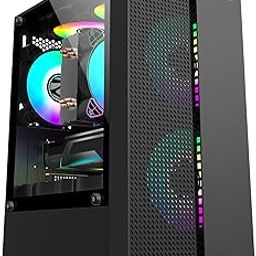 ZEBRONICS TWOFACE Premium Gaming Cabinet/Case, Mini-Tower, Supports mATX | ITX, 3 Built-in Inner Glow RGB Fans, LED Control Switch, Tempered Glass, USB 3.0, Magnetic Dust Filter (Black)-20