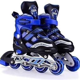 TOYZIA Roller Skates for Boys and Girls Age Group 6-10 Years Adjustable Inline Skating Shoes with School Sport (Blue)-image-52