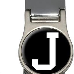 Letter J Initial Black White Money Clip-image-54