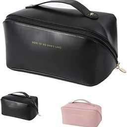 Large Capacity Travel Cosmetic Bag,Multifunctional Storage Travel Makeup Bags,Compartment Cosmetic Toiletries Bag Travel Cosmetic Cases Waterproof Portable Makeup Pouch for Women Girls Men, Black-image-39