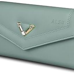 Women's Light Green Wallet Hand Purse Clutch Vegan Leather | Phone Pocket | 4 Card Pocket (gdu-033blugrn)-picture-24