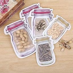 RENARSH Reusable Airtight Seal Plastic Food Storage Mason Jar Zipper Bags Set - 3 Pc (3-Different Size)-15