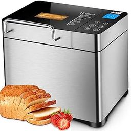 Mann Mart‚Automatic 17-in-1 Programmable Bread Maker - XL 2LB Capacity, Nonstick Ceramic Pan, Digital Controls, Fruit & Nut Dispenser for Effortless Baking-image-25