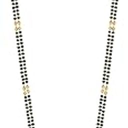 2 Vati Wati Mangalsutra For Women Girls Ladies Temple South Indian Traditional 1 Gram Gold Stylish Maharashtrian Long Chain Double Mangal sutra Pendant Tanmaniya Black golden Nallapusalu Chains-image-71