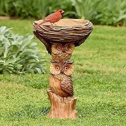 Lyla Resin Animal Figurine Garden Stakes Lawn Decor Bird Bath Durable Sculptures Owl-image-50