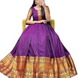 Fancy Jacquard Ethnic Gown for Women (V Collection_P-30589891-3XL) Violet-picture-22