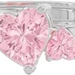 925 Sterling Silver 18K Gold and Rose Gold Plated Layered Love Dual Hearts Ring | Gift for Women and Girls | With Certificate of Authenticity and 925 Stamp-image-4