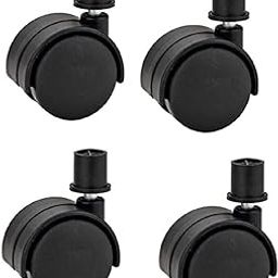 Nixnine Heavy Duty 2" Symphony Air Cooler Wheels 19mm Piller Size top 3/4 inch Twin Wheel Cooler Caster Wheel, Pack of 4, Black-18