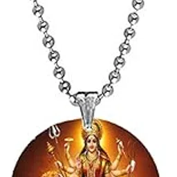 afh Goddess Durga Mata on Vahana Lion Pendant with Bead Chain | Spiritual Devotional Jewelry-picture-44