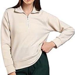 kotty Women's Solid Bright Grey Stylish Sweatshirt-picture-1