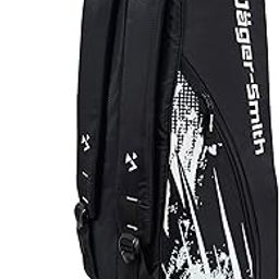 Jager-Smith ORCA Black Double Zipper Badminton Sports Bag with Shoe Compartment | Front Zip Pocket| Made in India-image-0