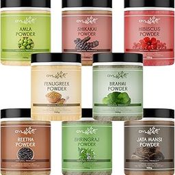 OYL Natural Hair Care Combo 800gm Amla, Shikakai, Hibiscus, Fenugreek (methi), Brahmi, Reetha, Bhringraj & Jatamansi Powder For Wash, Healthy Scalp, Nourishment, Mask, Helps to Control Dandruff, Hairfall | Natural Cleanser 100g Each Pack Of 8-image-15