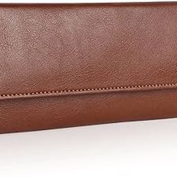 Miki Leather Women's Wallet with Wrist Strap, 20 x 10 cm, Dusty Pink, Multiple Card Slots (Light Brown)-image-66
