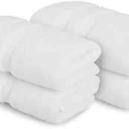 Noish Decor- Pure Cotton Face Towel- Set of 4- Soft and Absorbent- 600 GSM- 30 * 30 cm (Optical White)-0