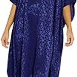 Navy Blue Premium Brasso self Print Short Kaftan Dress |Plus Size | Beach Cover up | One Size fits All-image-35