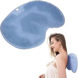 THAVIX Shower Back & Foot Scrubber,Wall Mounted Back Scrubber Silicone Bath Massage Cushion Brush With Suction Cups,Bathroom Wash Foot Mat Exfoliating Dead Skin Brush-image-12