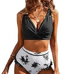 Women's Tie-Dye Bikini Set – Deep V Neck Swimsuit, Two-Piece Bathing Suit with Adjustable Straps Multicolour-picture-47