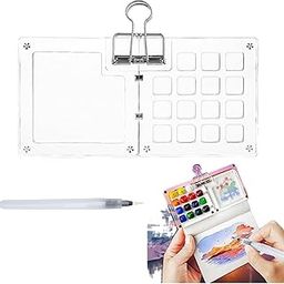 Portable Mini Painting Kit, Palette for Painting Set Travel Palette Empty Watercolor Palette Box Painting Palette for Painting Travel Records (L)-image-41