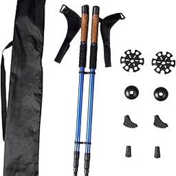 SAZ DEKOR® 2Pcs Mountain Trekking Poles Telescopic Stick for Backpackers Hikers Walking Blue-image-92