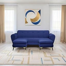 Seventh Heaven Milan Icon 5 Seater Sofa: Indulge in Opulent Comfort & Ample Space. A Stunning Wood Frame Couch, Ideal for Any Living Room or Office Setting. (Plush Suede - Blue)-image-74