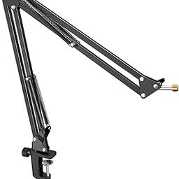 Mirophone Stand, FIFINE Boom Arm with Heavy Duty Clamp, 3/8" to 5/8" Adapter, Adjustable Suspension Scissor Arm Stand for Voice-over, Gaming, Recording, Studio, Home Office-11