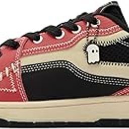 Stitched Together: Vol 3 Men and Boys Red PU Upper Lace Up Low Top Sneakers-image-46