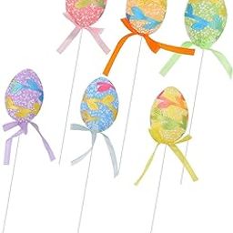 UJEAVETTE 6Pcs Easter Egg Stems Creative Artificial Branches for Yard Bouquet Festival Vine-image-55