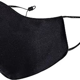 Home Ease Cotton Adjustable Face Mask, Adjustable Earloops, Very Soft Comfortable Earloops, Washable cloth Mask Black (Pack of 2)-5