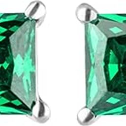 925 Silver Emerald Green Square Stud Earrings | Gifts for Girlfriend, Gifts for Women and Girls | With Certificate of Authenticity and 925 Stamp | 6 Month Warranty-image-11