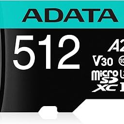 ADATA Premier Pro microSDXC/SDHC UHS-I U3 Class 10(V30S) 512GB MicroSD Card, R/W Speed up to 100/85 MB/s - AUSDX512GUI3V30SA2-RA1-17