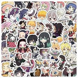 SHIVOID® 50+PCS Anime Demon Slayer Aesthetic Stickers – Waterproof Anime Stickers for Laptop, Guitar, Notebook & More | Tanjiro, Nezuko, Hashira & Cool Decals-24