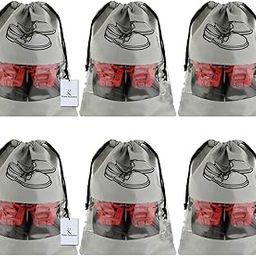 Kuber Industries 6 Piece Non Woven Travel Shoe Cover, String Bag Organizer, Grey - CTMTC039510-image-37